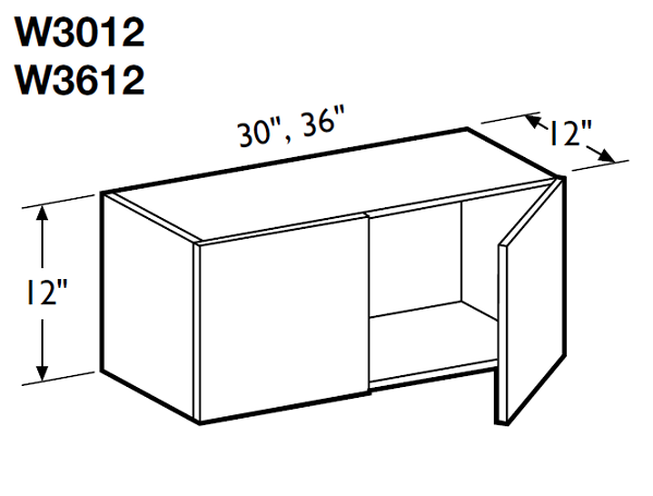 599x455 Ice White Shaker Wall Cabinet X Double Door