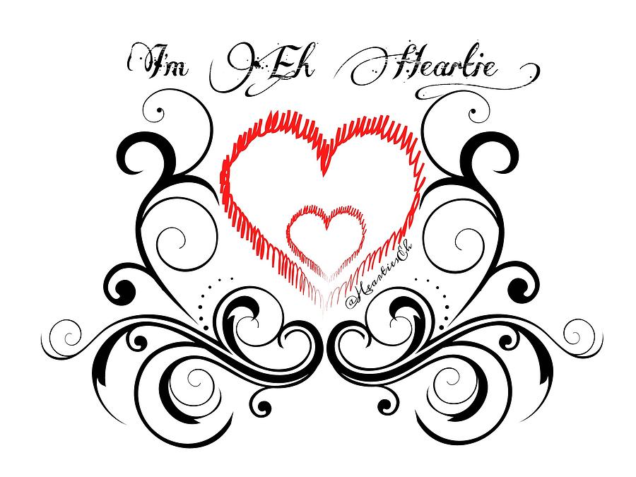 900x675 I'm Eh Heartie Double Heart Swirls Digital Art