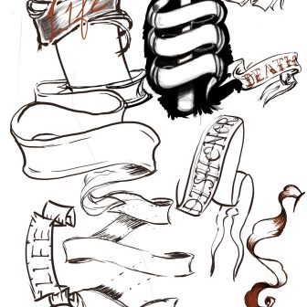 336x336 Banner Drawing Easy Double Heart Ribbon Step Simple Cross