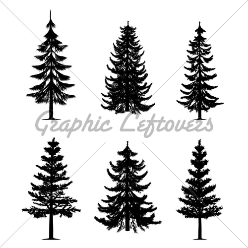 500x500 Fir Tree Silhouette Tattoo