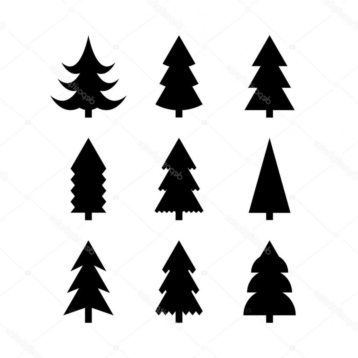 1228x1228 Huge Collection Of 'evergreen Tree Silhouette' Download More Than