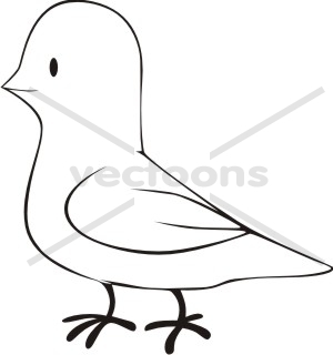 300x320 Cartoon Dove Sketch Style
