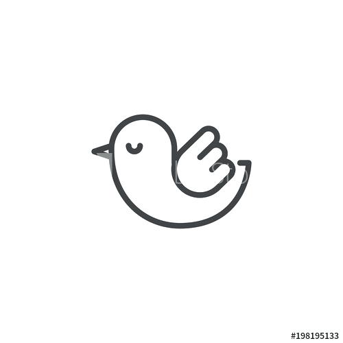 500x500 Simple Bird Outline