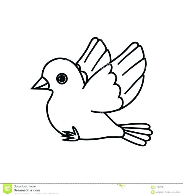 618x661 Bird Drawing Outline Simple Bird Fly Outline Logo Vector Stock