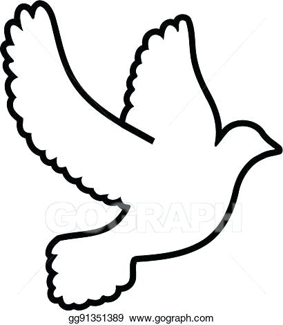 410x470 Dove Outline Drawing Outline Symbol Dove