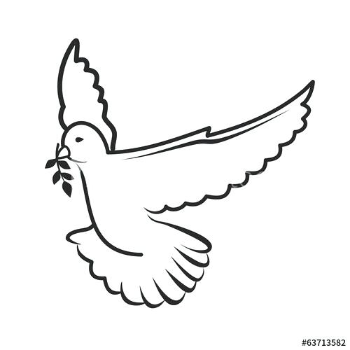 500x500 Outline Of A Dove Dove Of Peace Outline Dove Tattoo
