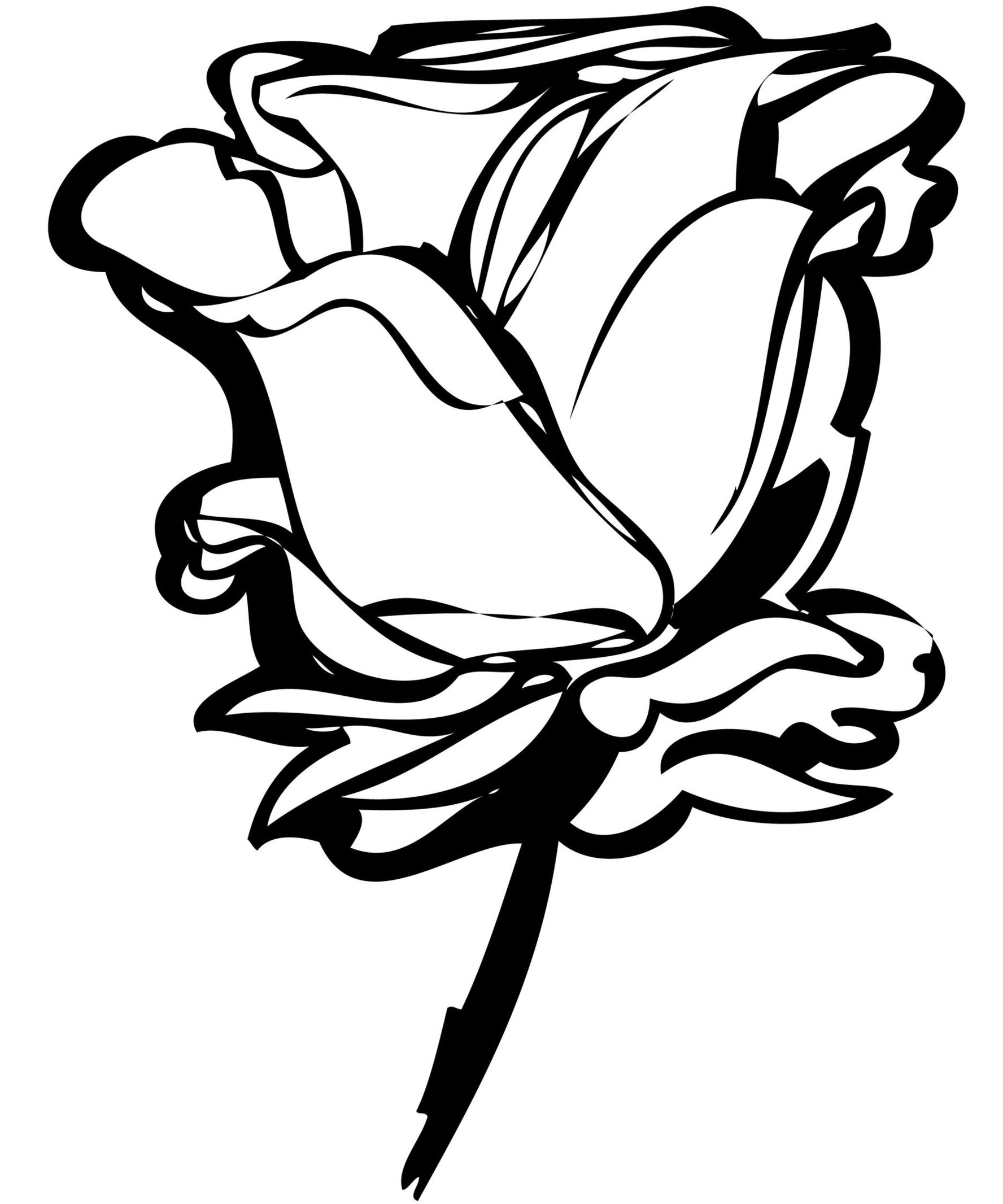 1776x2132 Rose Clip Art Line Drawing