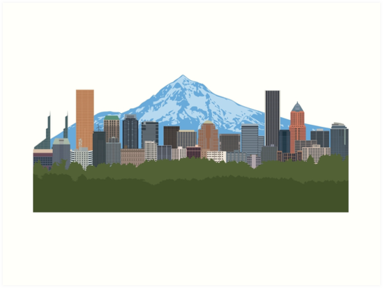 549x413 portland oregon city downtown skyline with mount hood color