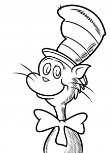 217x302 Drawing Printout How To Draw The Cat In The Hat, Dr Seuss