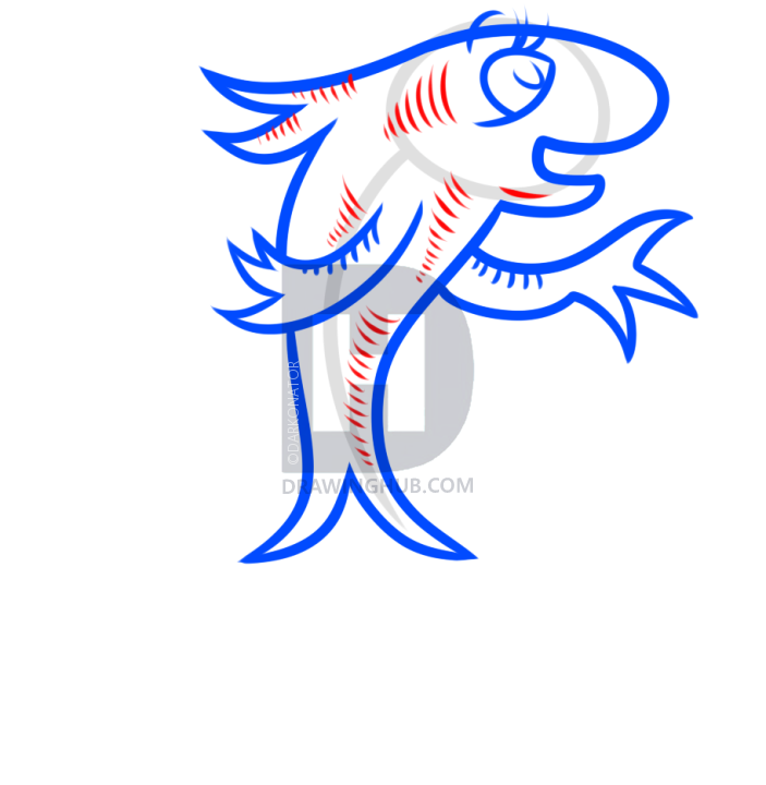 703x720 How To Draw The Fish From Dr Seuss, Step