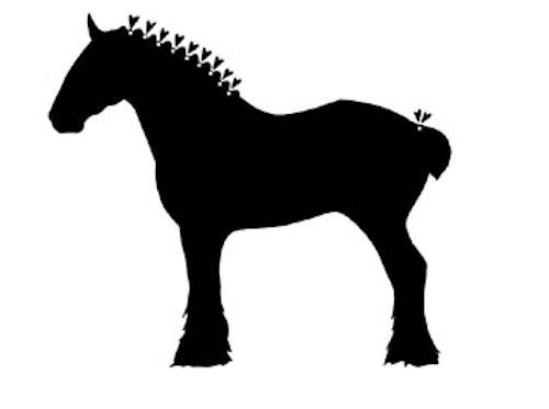 500x373 draft horse black and white window sticker decal