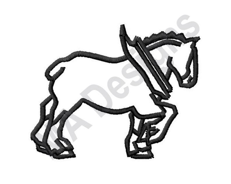 794x635 draft horse machine embroidery design etsy
