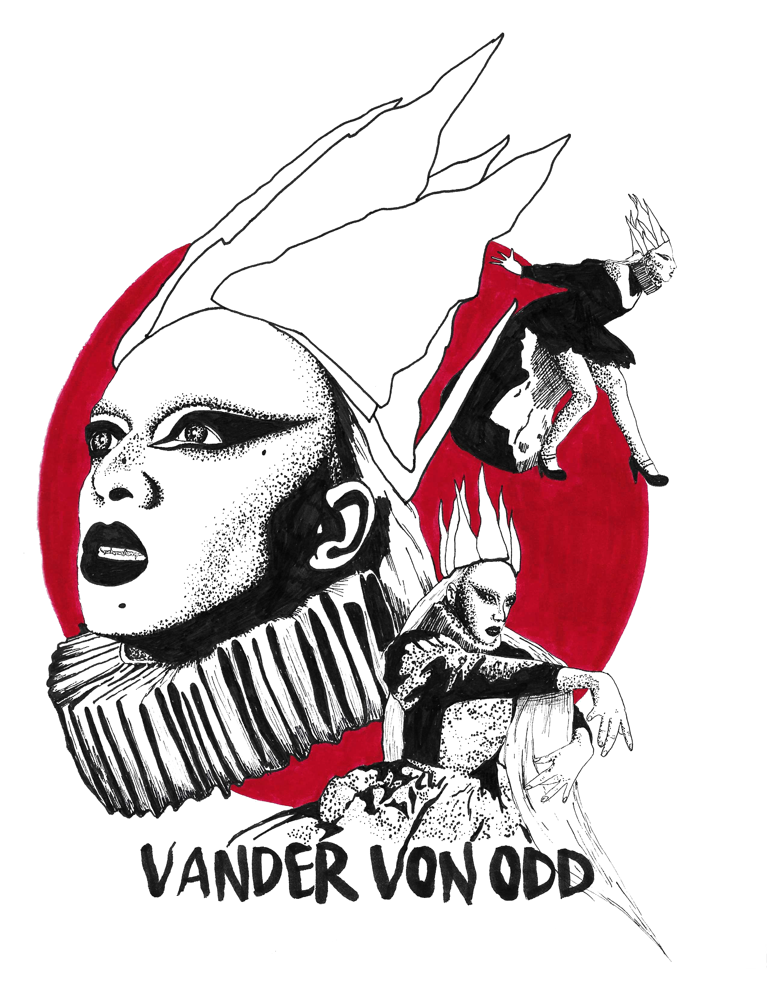 2550x3300 pen ink drawings of drag queens iii amber callan art