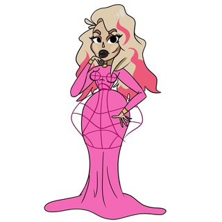 320x320 this is a drawing of a drag queen called kimora blac from rpdr