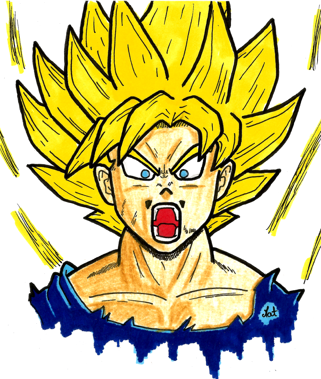 1080x1277 Super Saiyan Goku With Colors