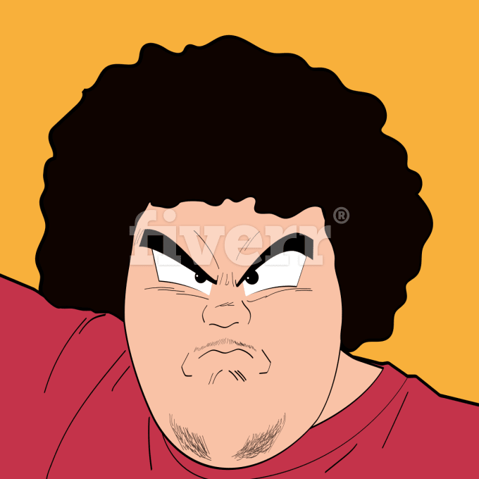 680x680 draw a headshot portrait dragon z style contact me before