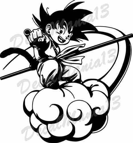 466x500 Dragon Ball Z Kid Goku Dbz Nimbus Cloud Wall Car Window Vinyl