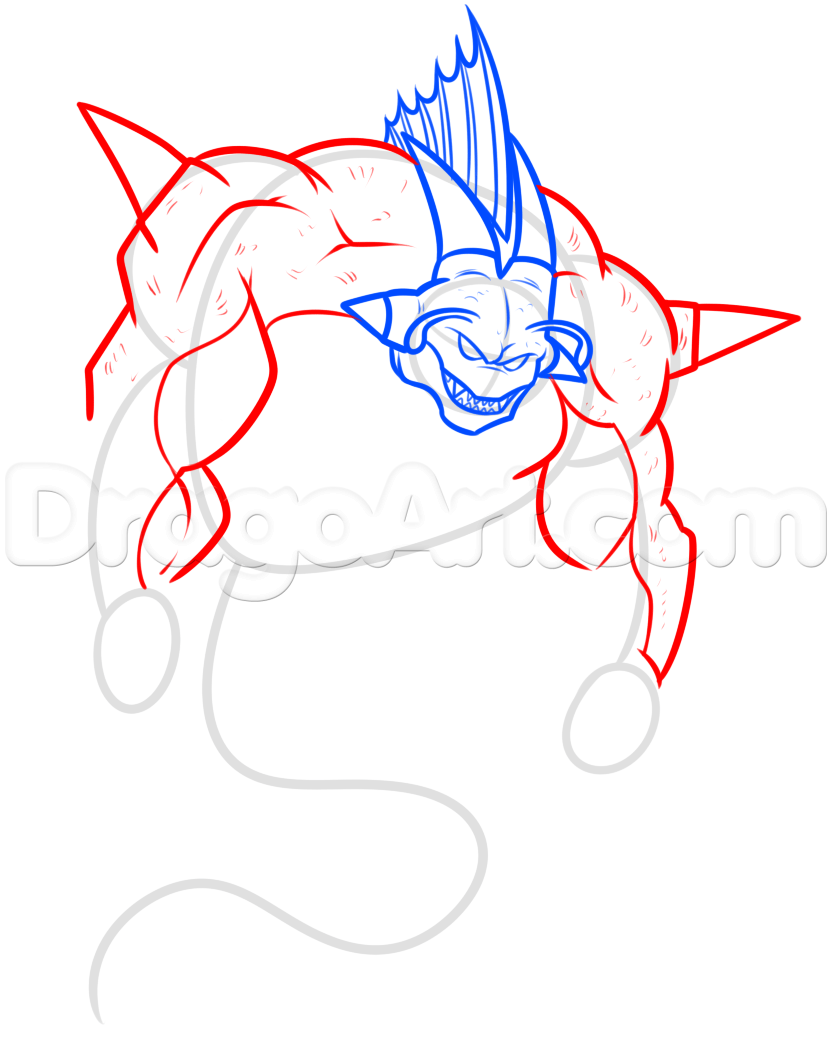 832x1063 How To Draw Porunga From Dragon Ball Z, Step