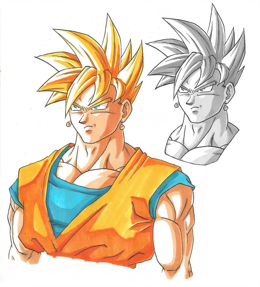 851x939 goku and gohan potara fusion