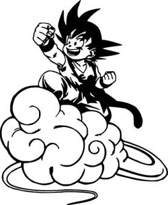 245x300 Kid Goku Nimbus Cloud Dragon Ball Z Dbz Wall Car Window Vinyl