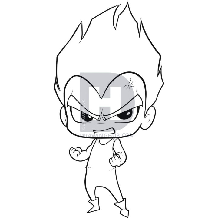 720x720 How To Draw Chibi Vegeta, Step
