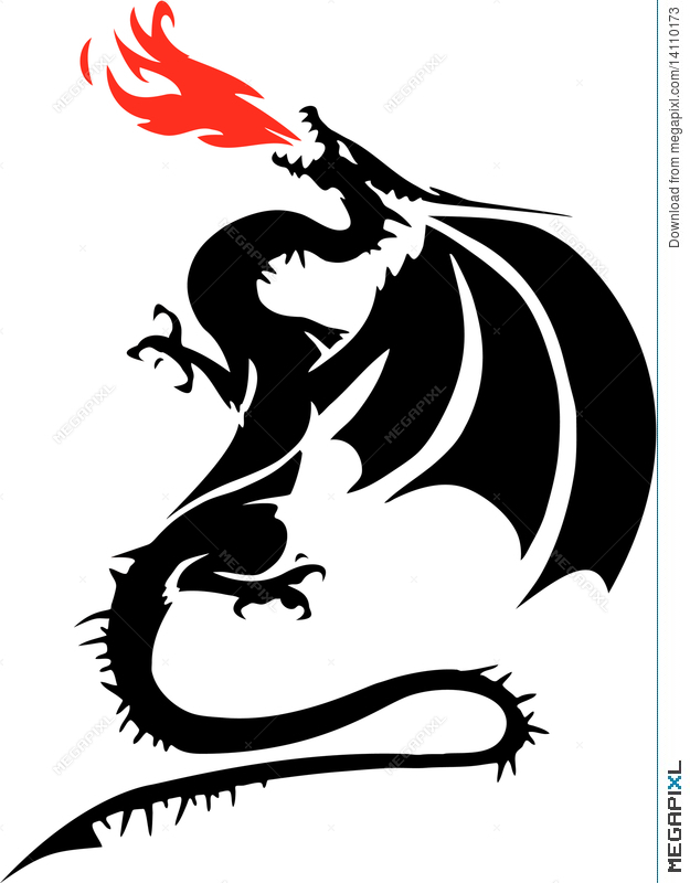 625x800 Fire Breathing Dragon Illustration