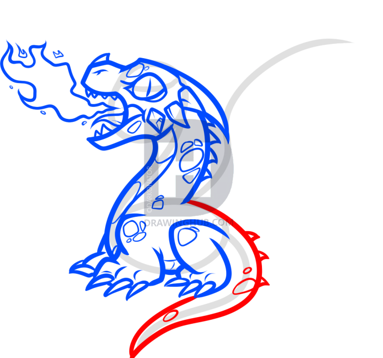 772x720 How To Draw A Baby Fire Breathing Dragon, Step