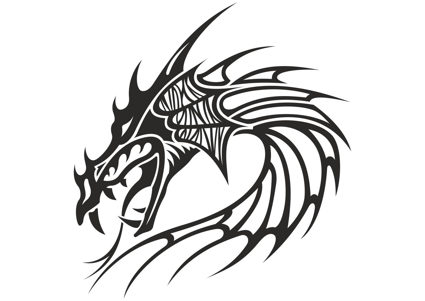 1414x1000 Drawing Vector Dragon For Free Download