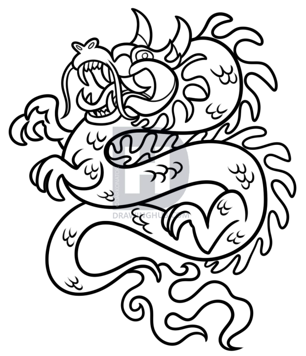 619x720 Chinese New Year Dragon Drawing Lesson, Step