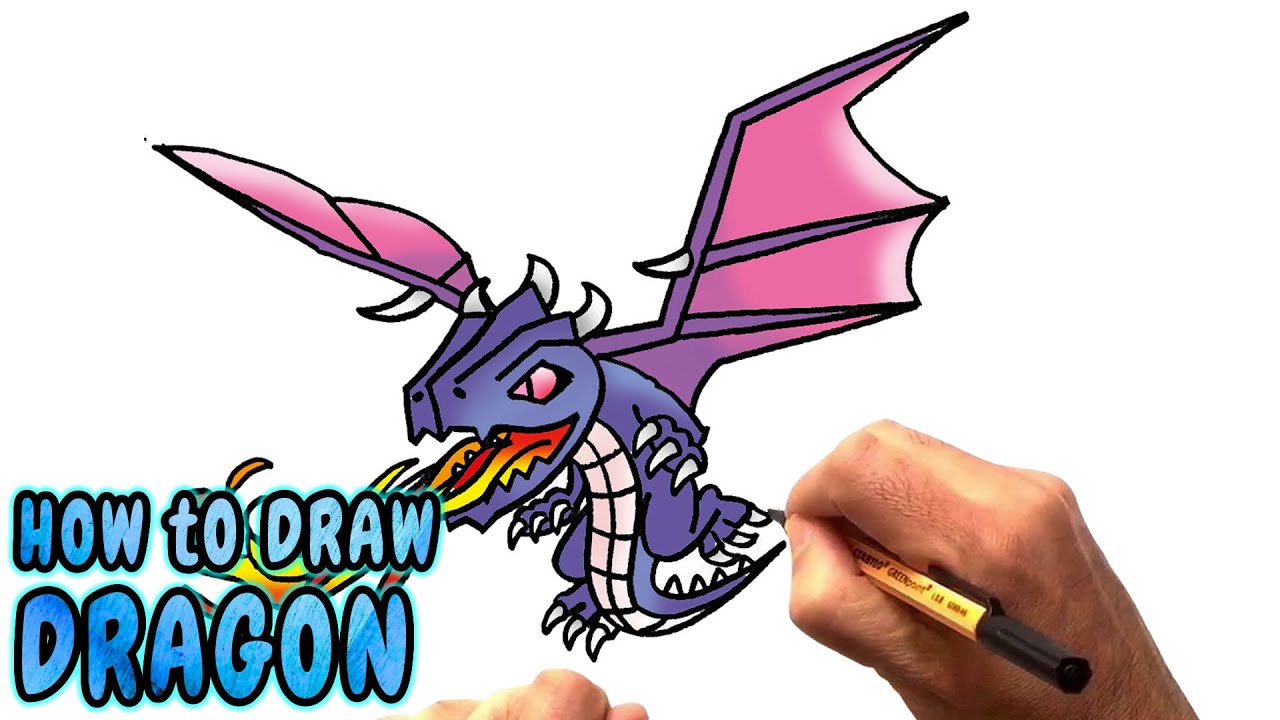 1280x720 How To Draw Dragon From Clash Of Clans