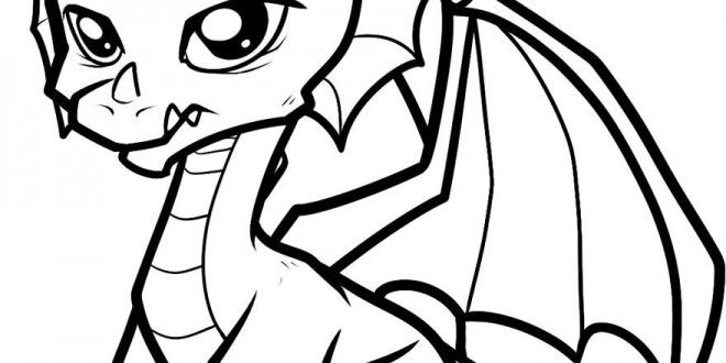 660x330 Cute Baby Dragon Coloring Pages Places To Visit Easy Dragon