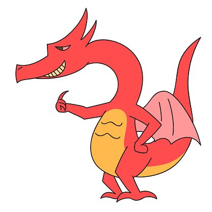 416x416 Cartoon Drawing Dragon Taunt Premium Clipart