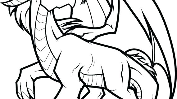 570x320 Simple Dragon Outline Coloring Simple Chinese Dragon Outline