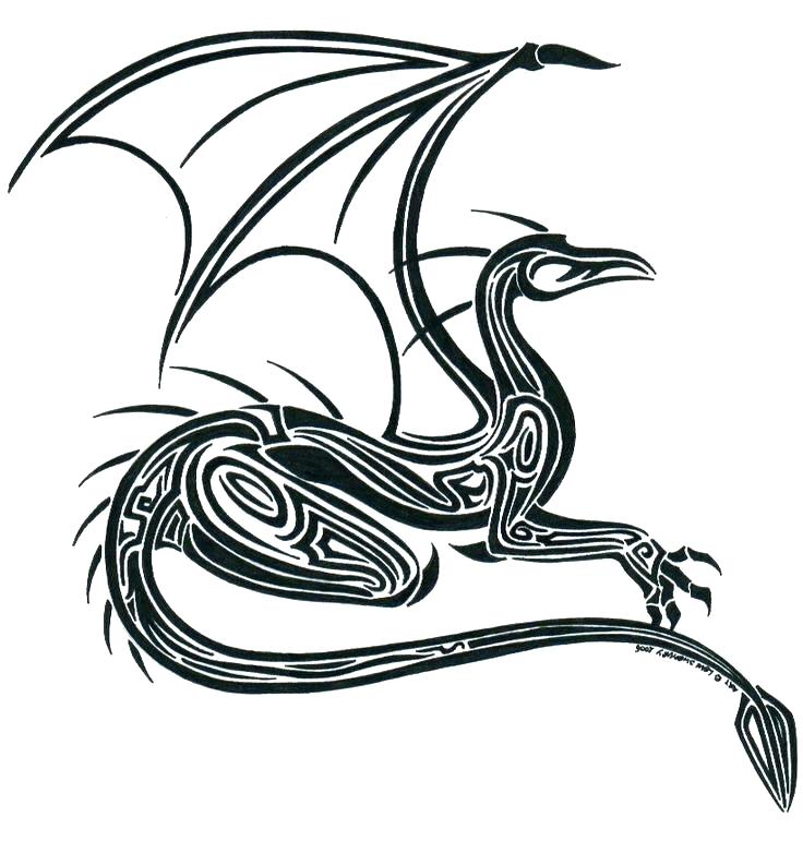 736x771 Dragon Drawing Simple