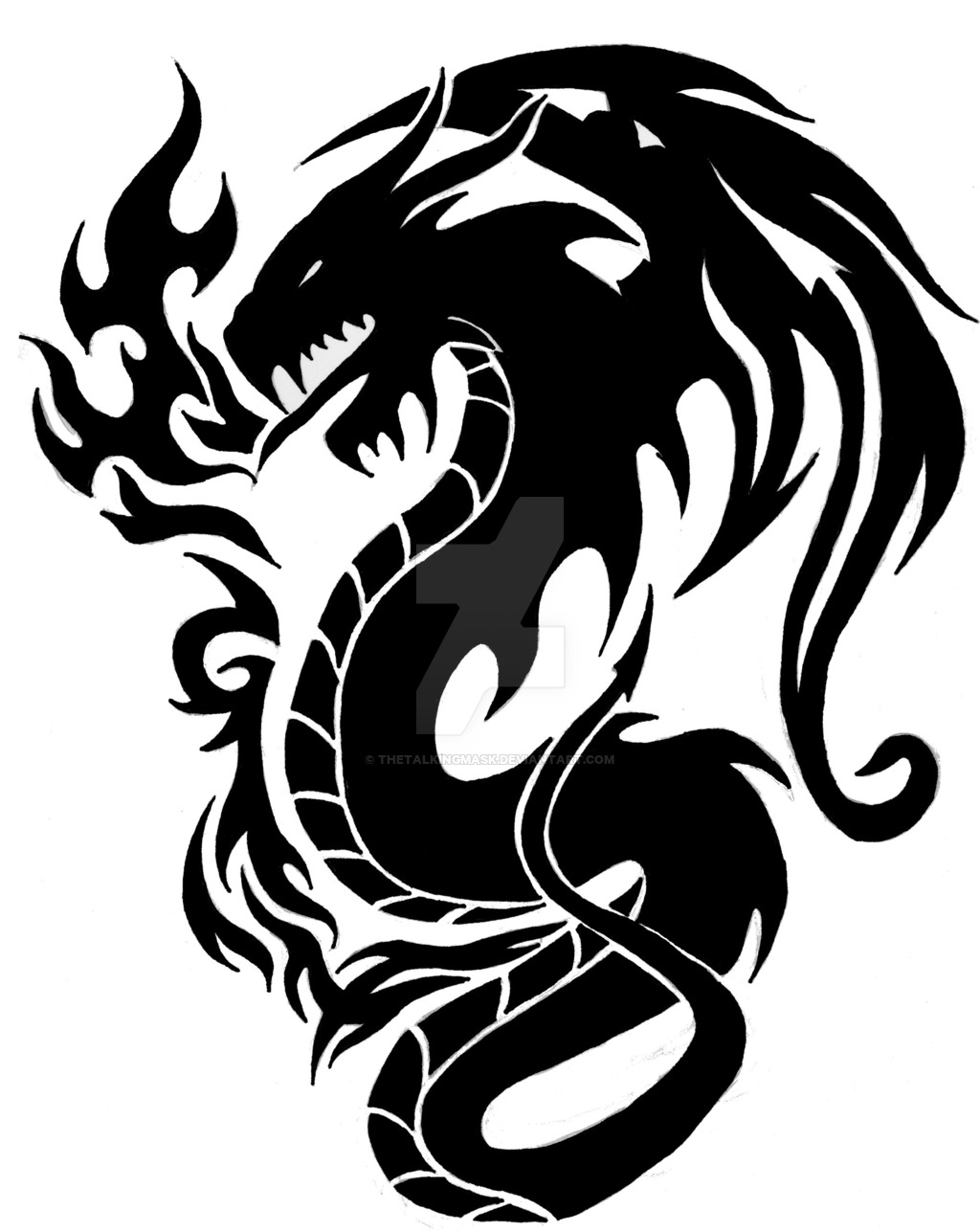 1024x1286 Tribal Dragon Design