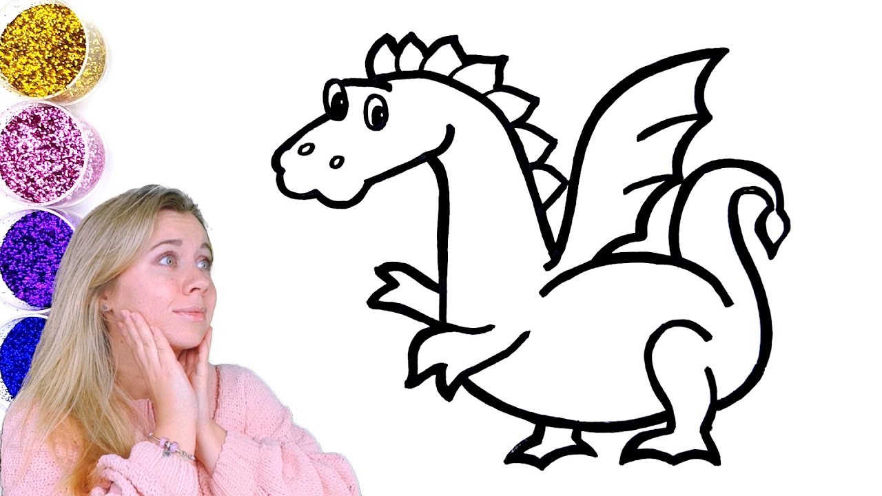 1280x720 Glitter Baby Dragon Coloring Pages For Kids