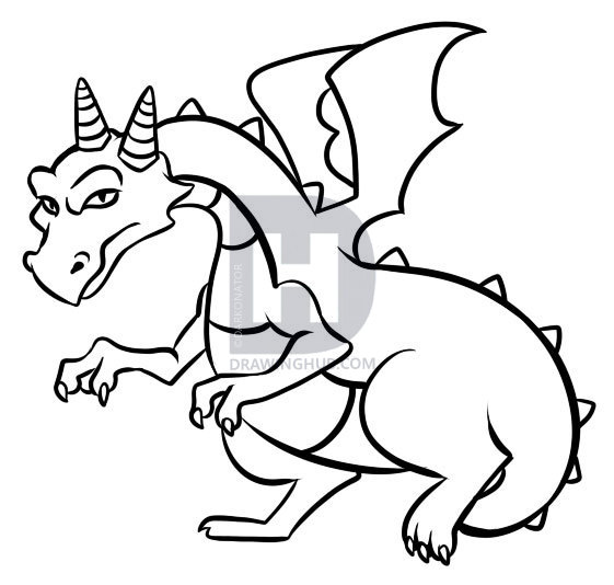 561x534 How To Draw An Easy Dragon, Step