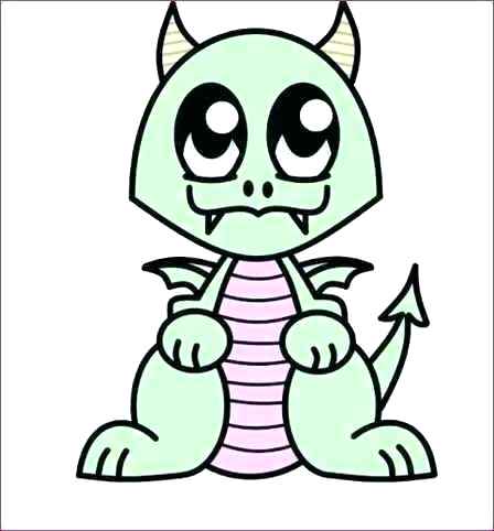 448x482 Easy Cartoon Dragon Easy Cartoon Dragon Cartoon Dragon Coloring