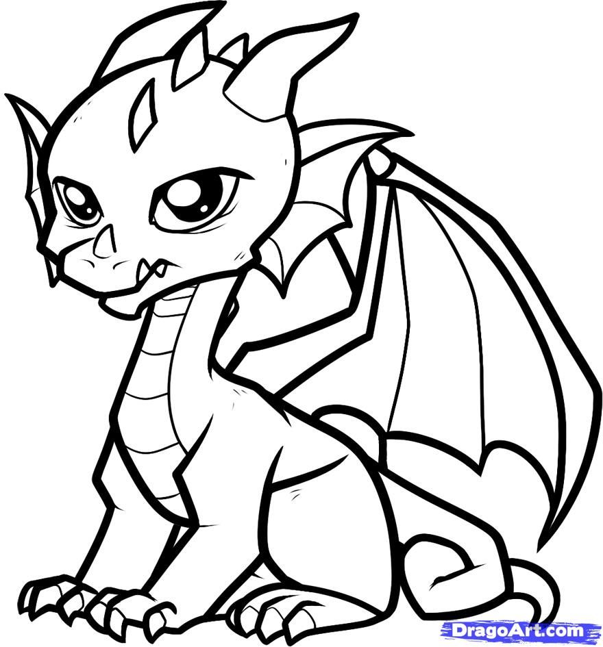 880x945 How To Draw A Baby Dragon, Baby Dragon, Step