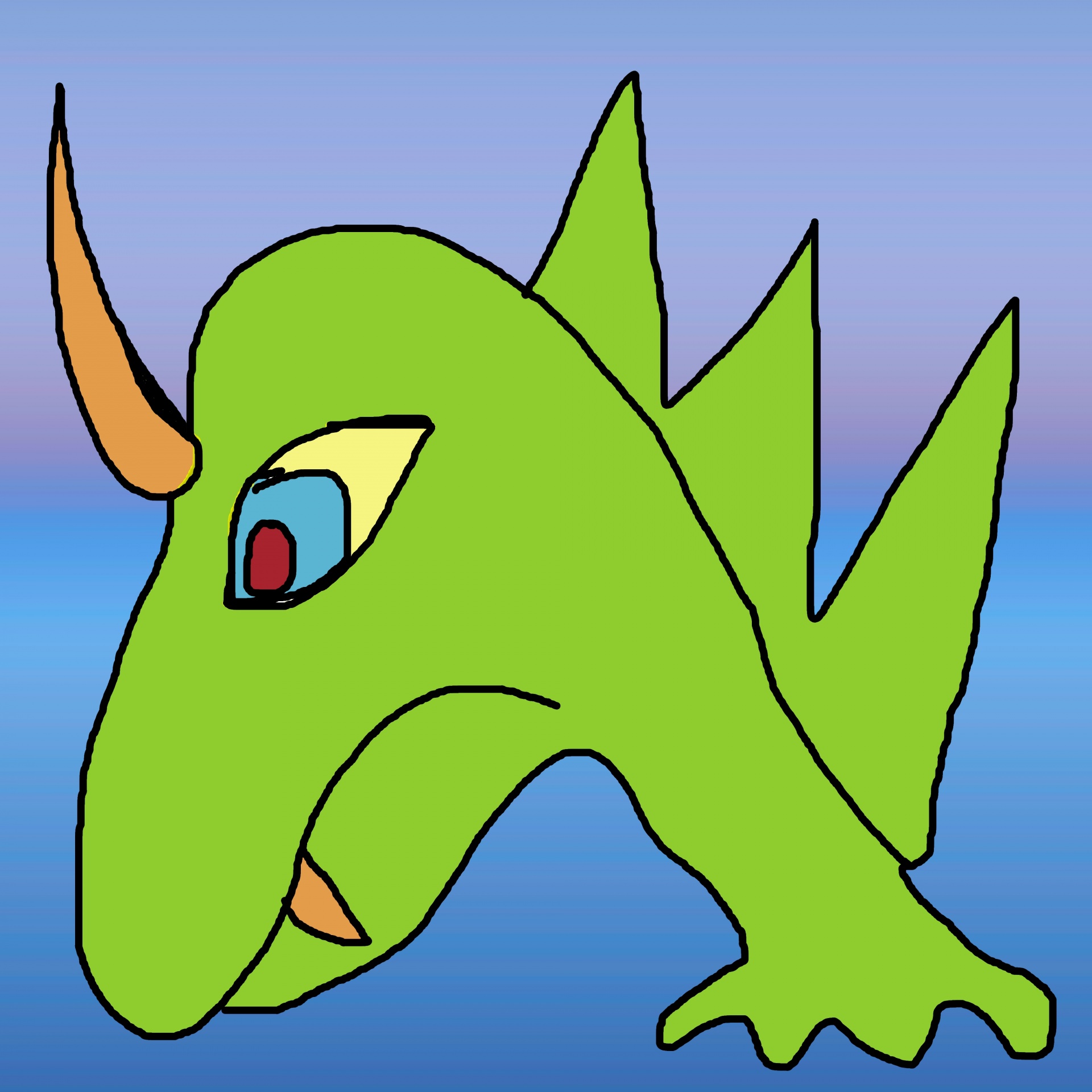 1920x1920 Doodle, Drawing, Dragon, Head, Background