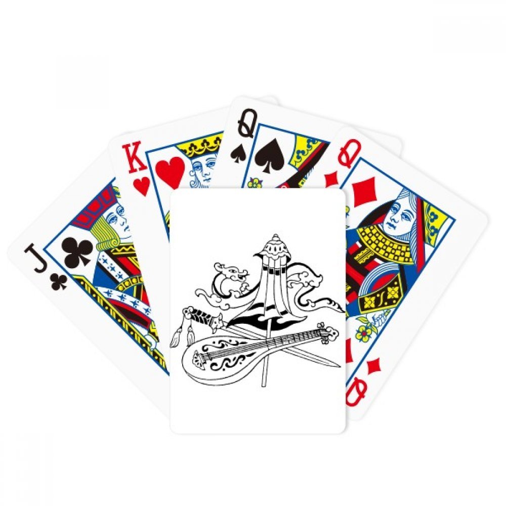 1000x1000 Chinese Umbrella Sword Dragon Drawing Poker Playing