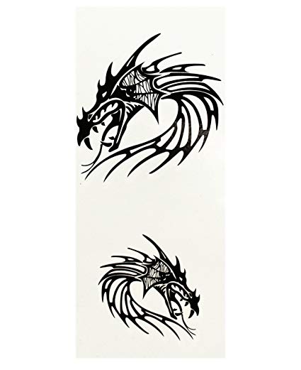 425x521 fierce dragon head duo decorative temporary tatoos
