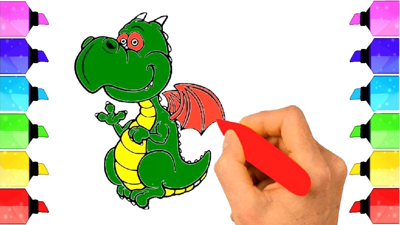 1280x720 Cute Dragon Coloring Pages