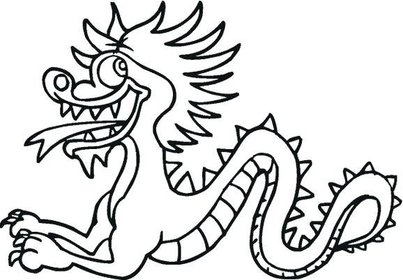 578x402 New Year Coloring Pages Excellent Dragon