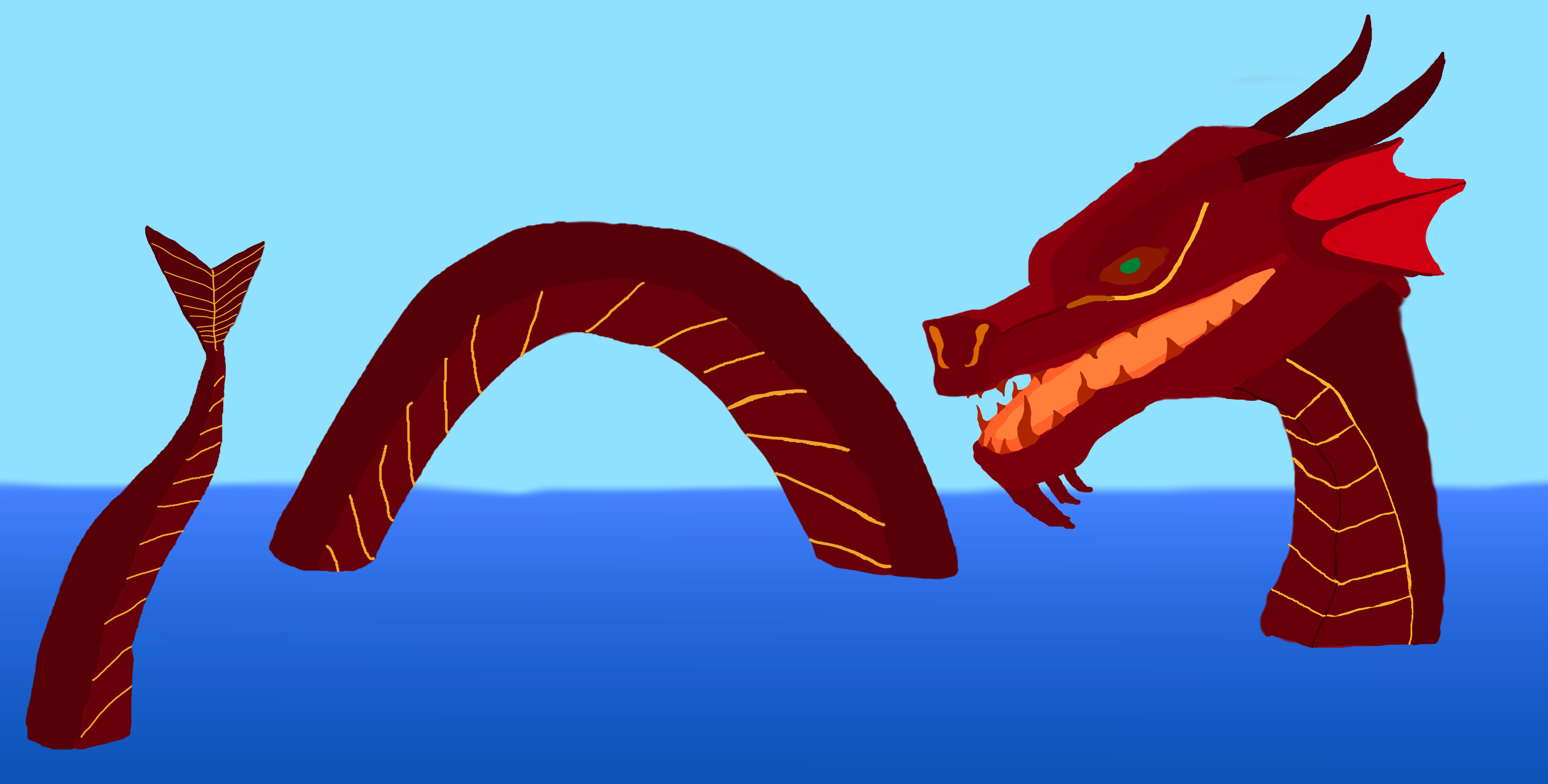 6128x3104 My Very First Dragon Drawing, From The World Of Warships' Dragon