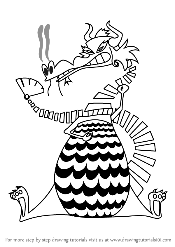 600x846 Learn How To Draw Dragon From Skunk Fu!