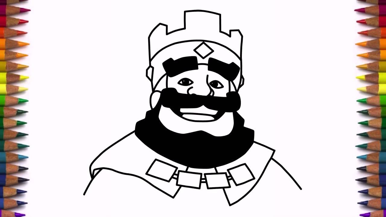1280x720 How To Draw Clash Royale King Step