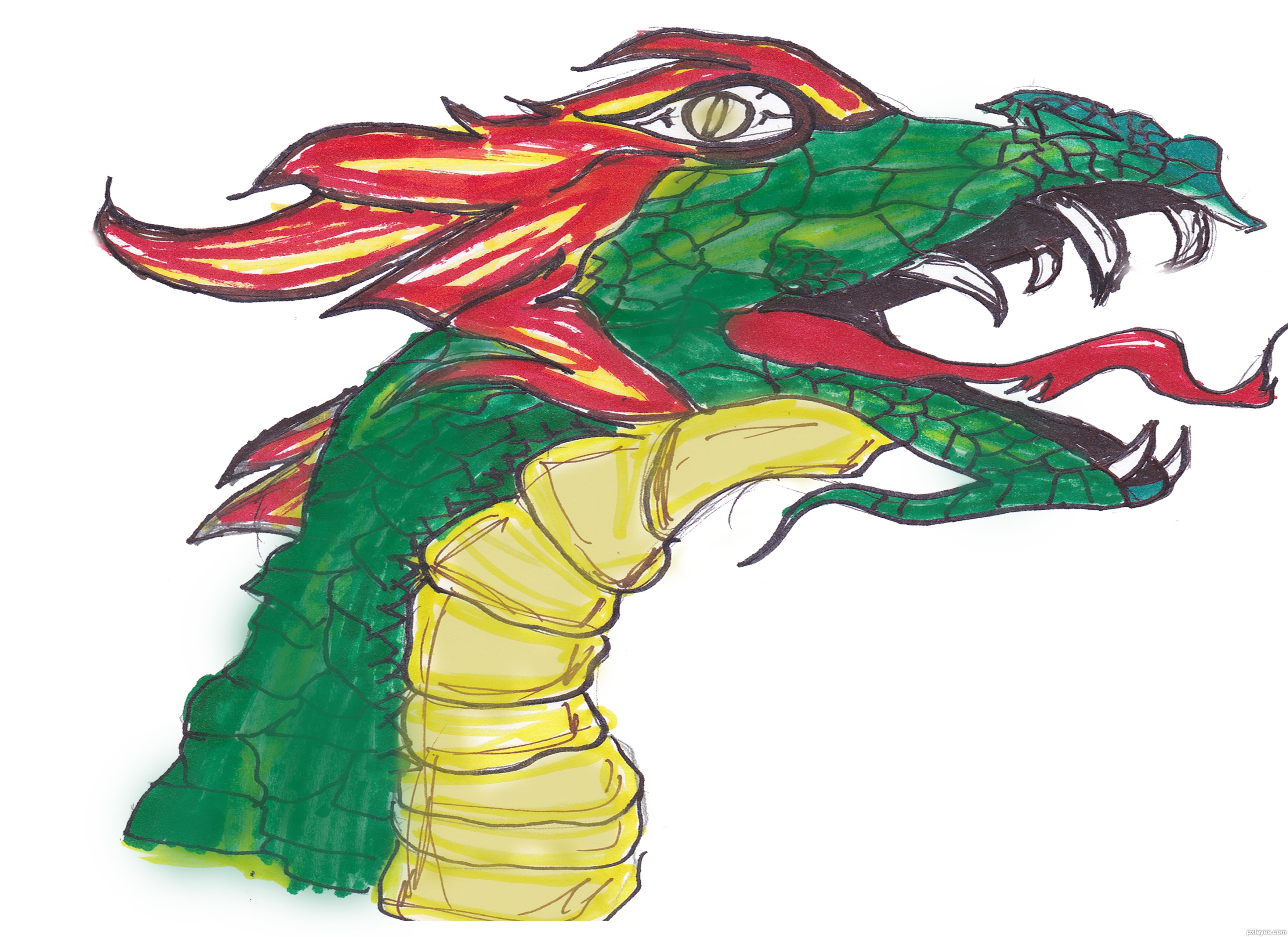 3508x2552 Dragon Face Picture