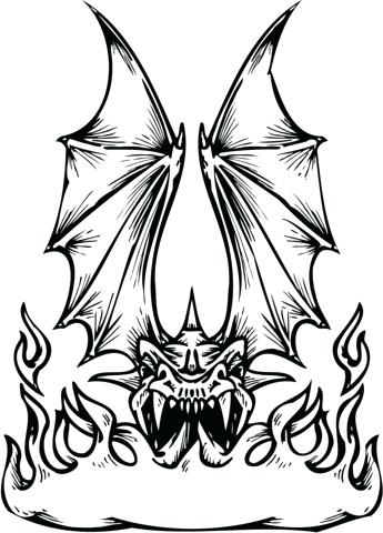 345x480 Dragon Fire Breathing Coloring