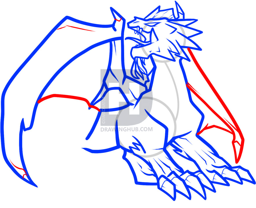 885x720 How To Draw A Fire Dragon, Fire Dragon, Red Dragon, Step